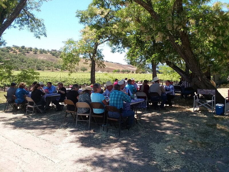 2019 - Annual Round Up fundraiser - eating BBQ under the trees